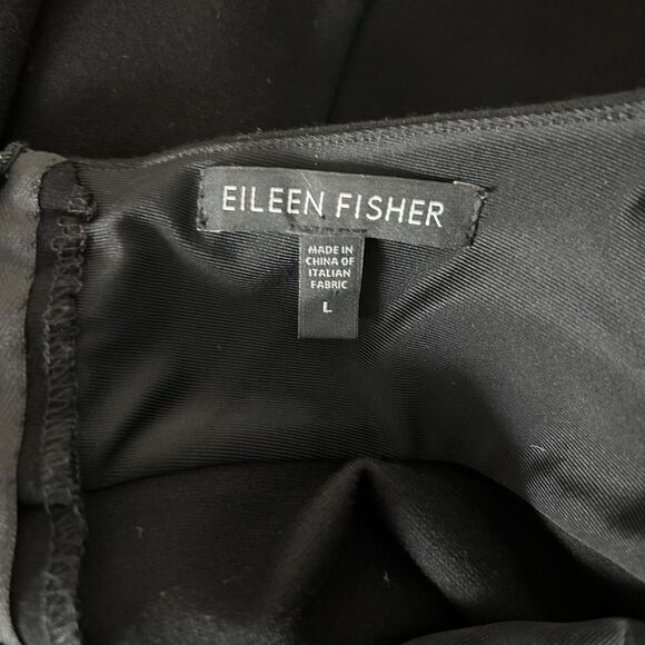 Eileen Fisher 3/4 Sleeve Mini Dress in Black Size Large - Picture 4 of 5